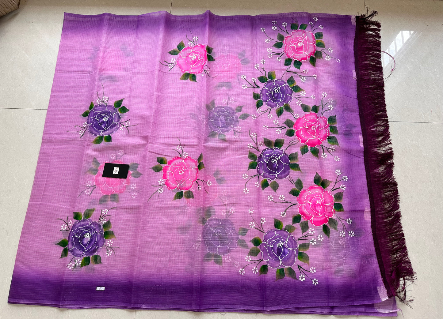 Handpainted Kota Cotton Doria Saree