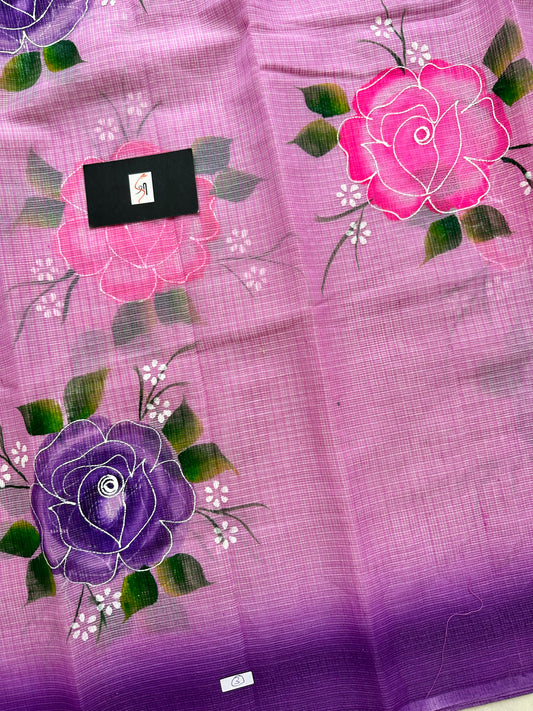 Handpainted Kota Cotton Doria Saree