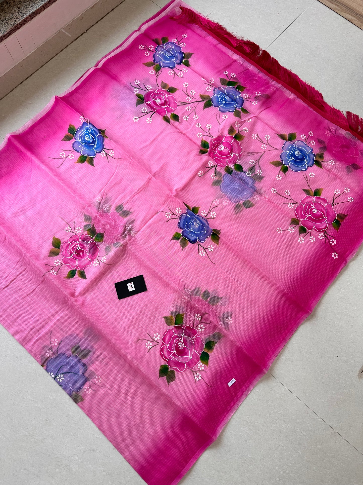 Handpainted Kota Cotton Doria Saree