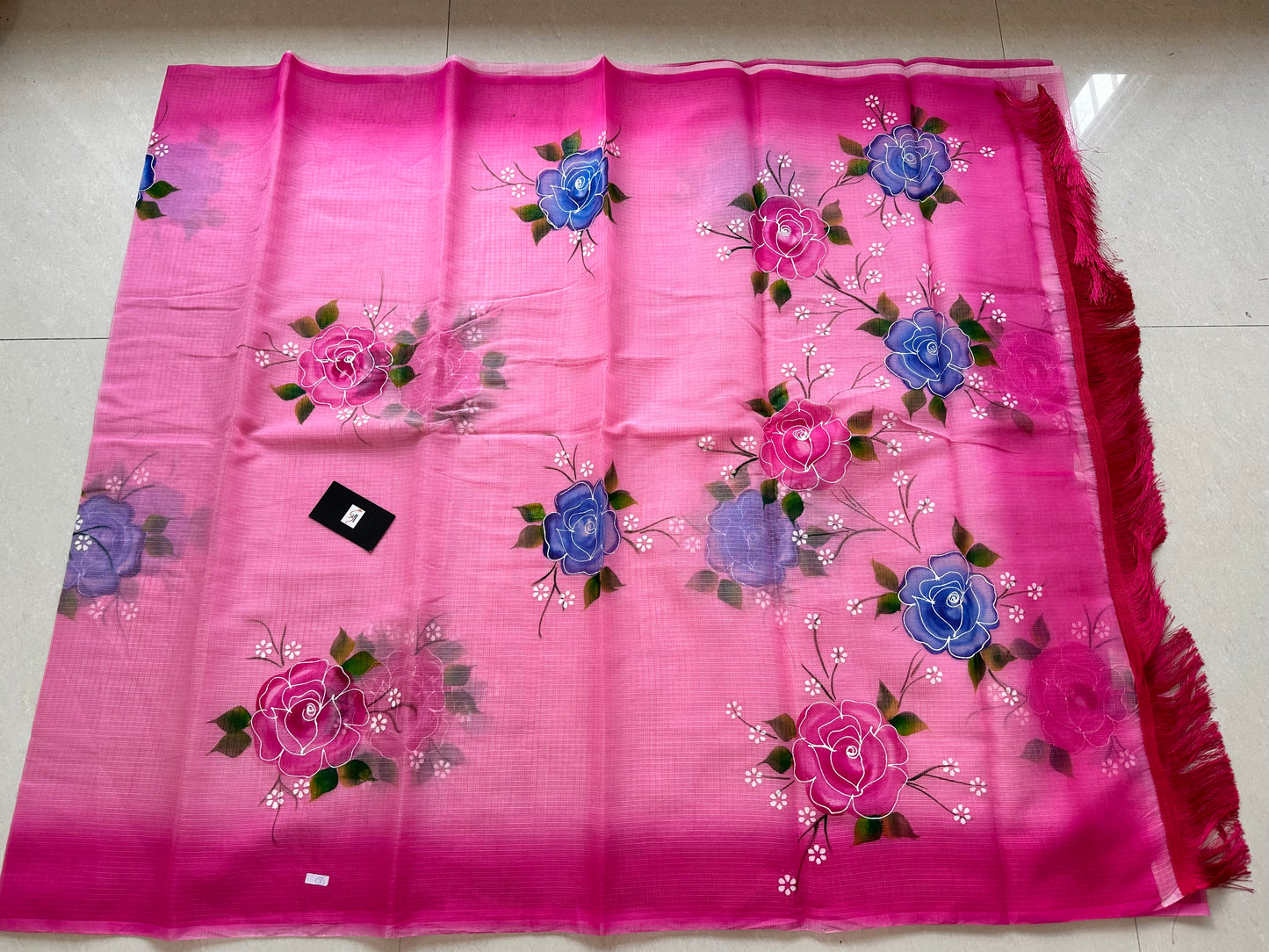 Handpainted Kota Cotton Doria Saree