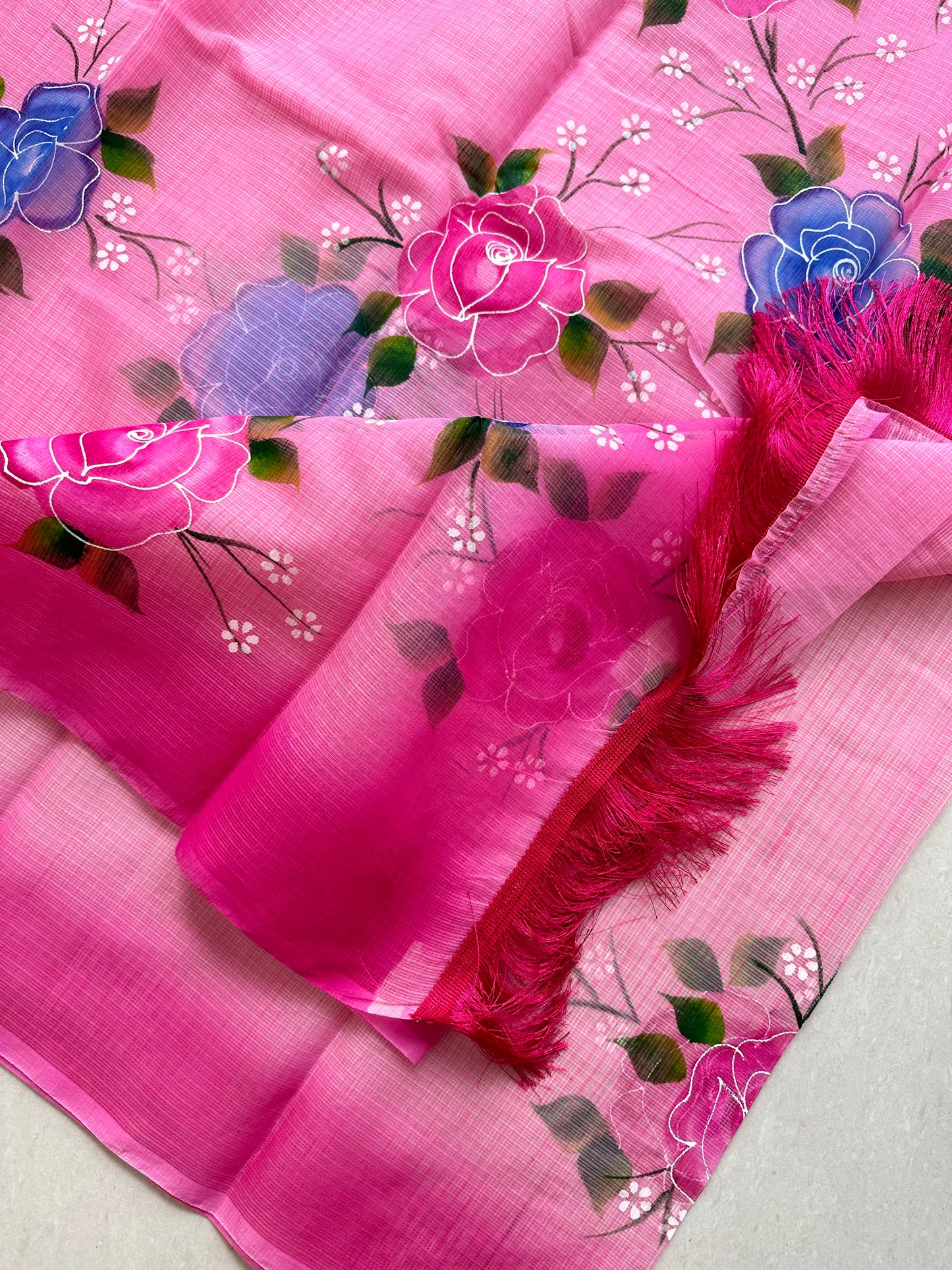 Handpainted Kota Cotton Doria Saree