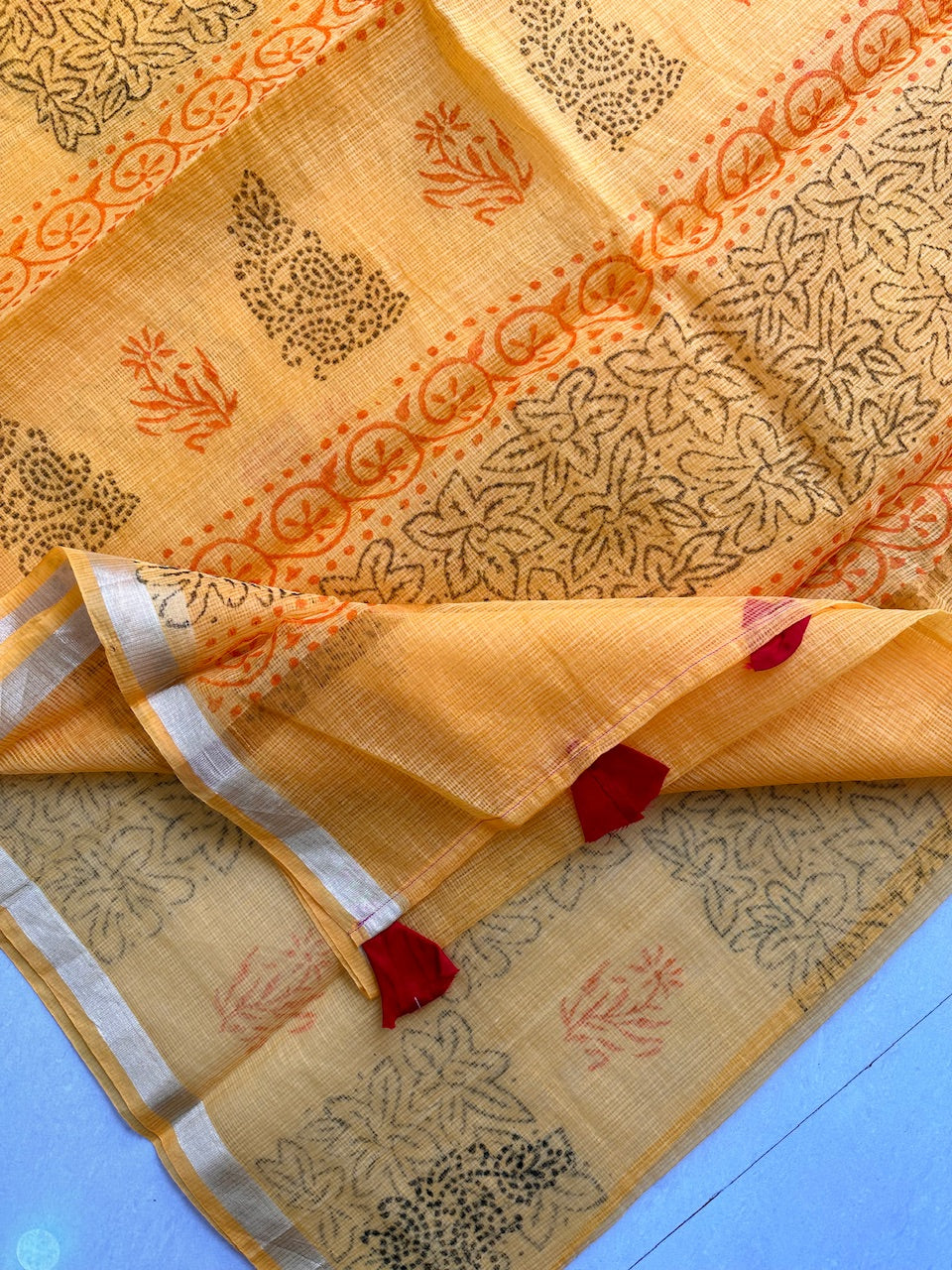 HandBlock Printed Cotton Doria Saree