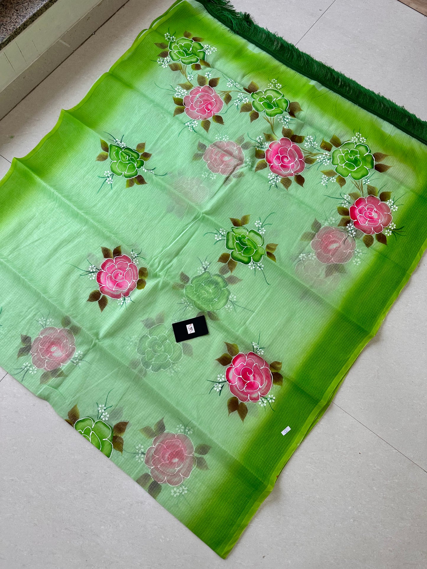 Handpainted Kota Cotton Doria Saree