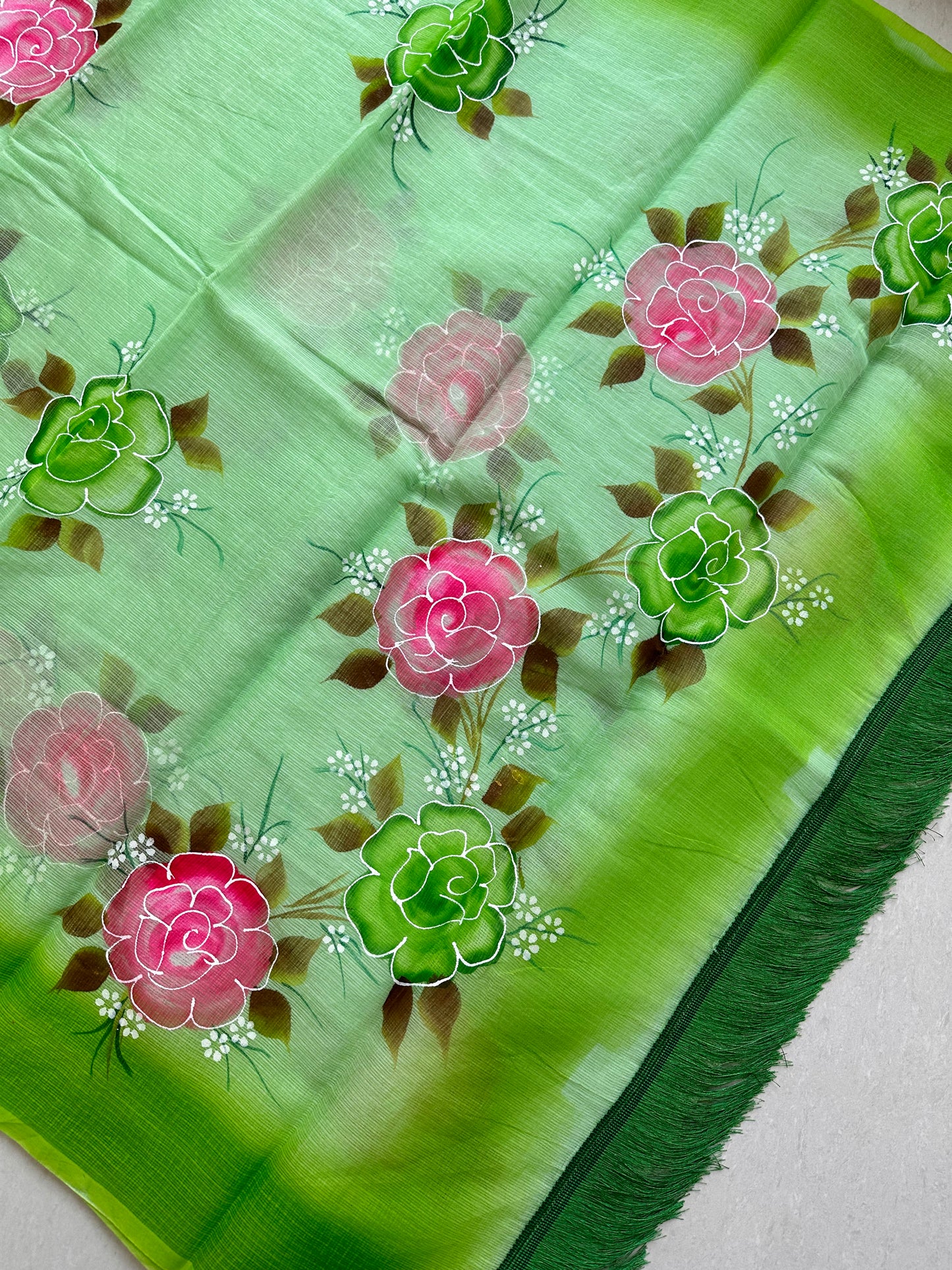 Handpainted Kota Cotton Doria Saree