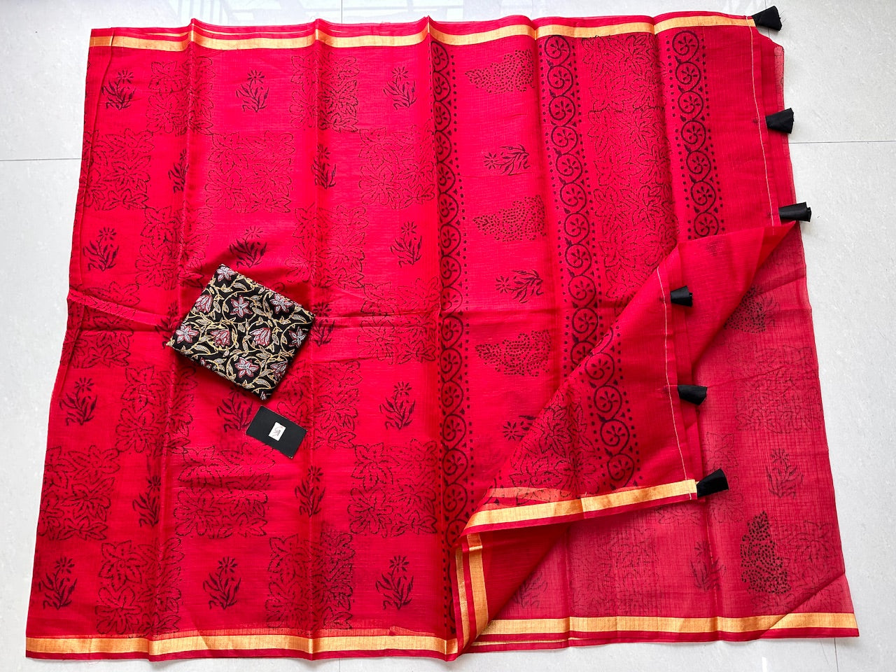 HandBlock Printed Cotton Doria Saree