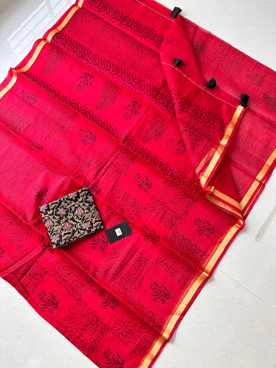 HandBlock Printed Cotton Doria Saree