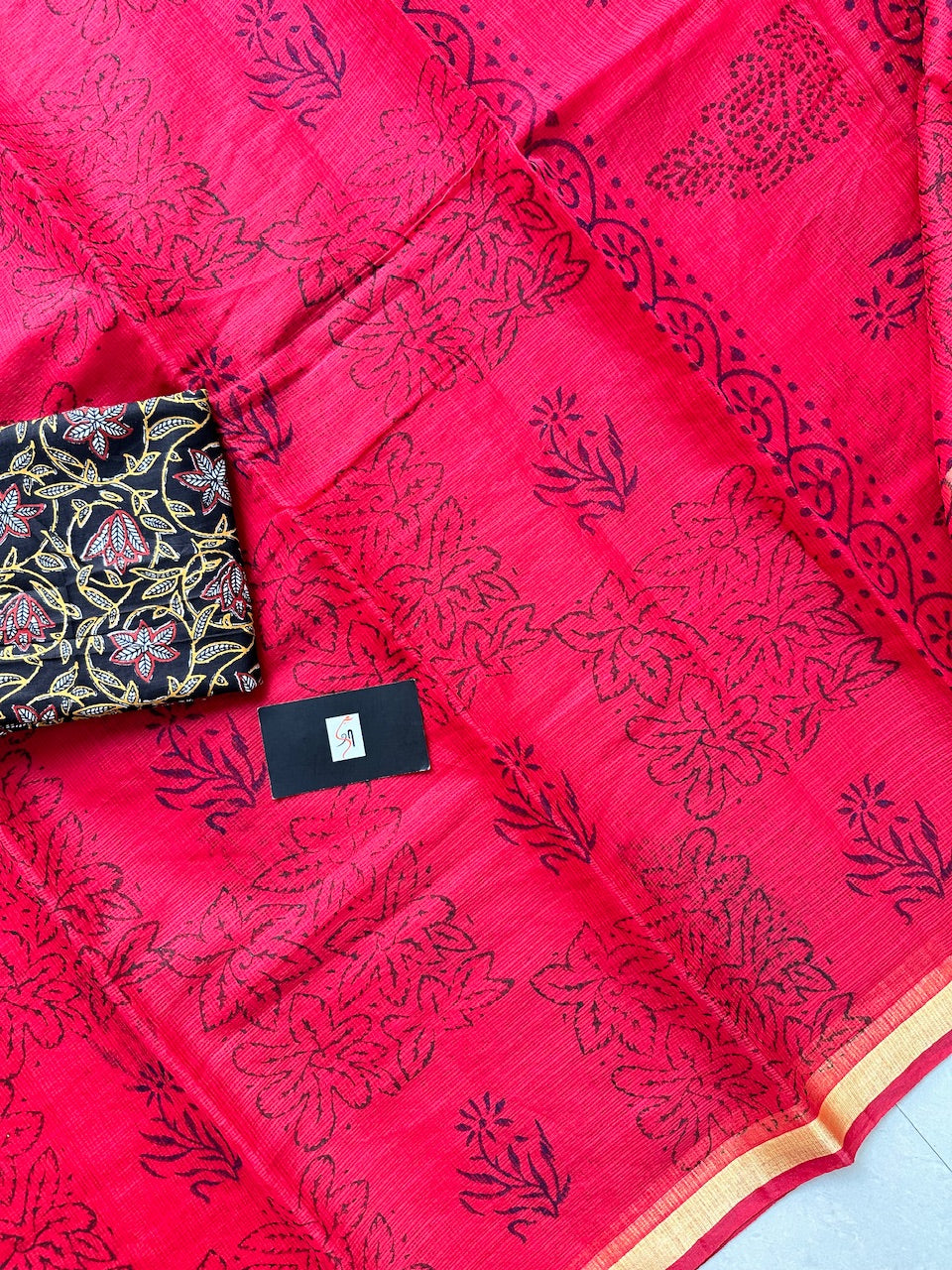 HandBlock Printed Cotton Doria Saree