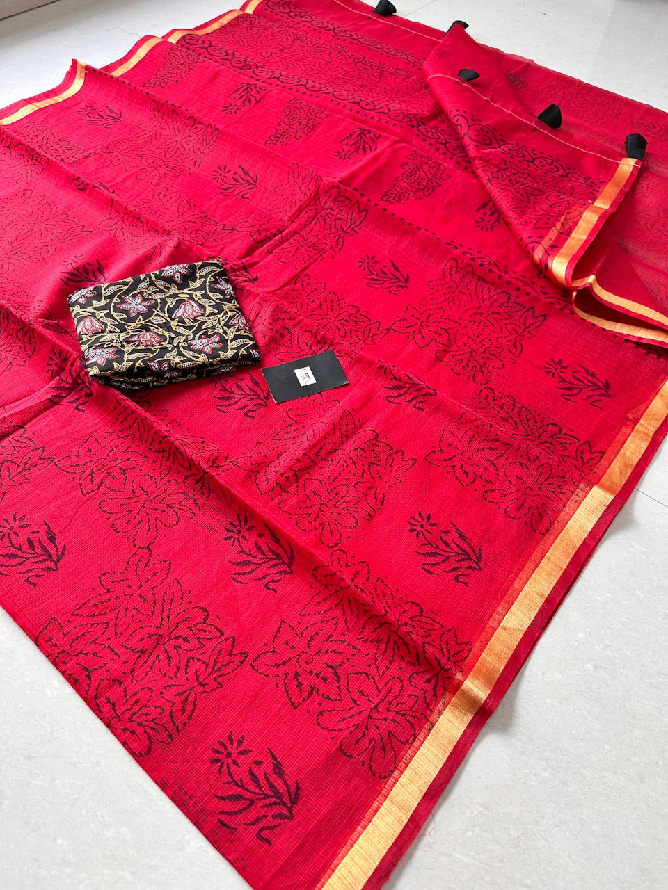 HandBlock Printed Cotton Doria Saree