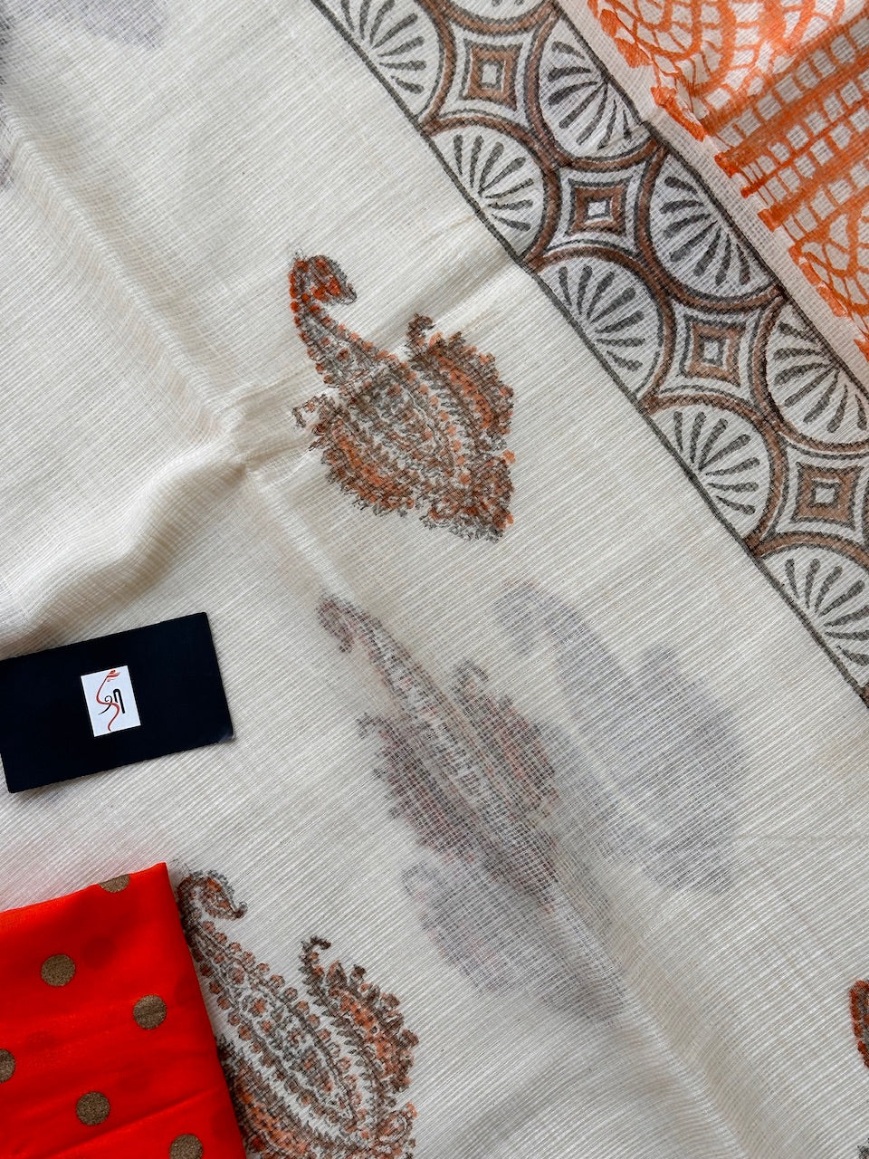 HandBlock Printed Kota Cotton Doria Saree