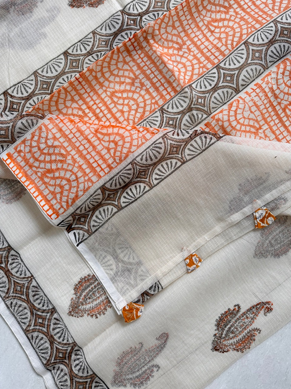 HandBlock Printed Kota Cotton Doria Saree