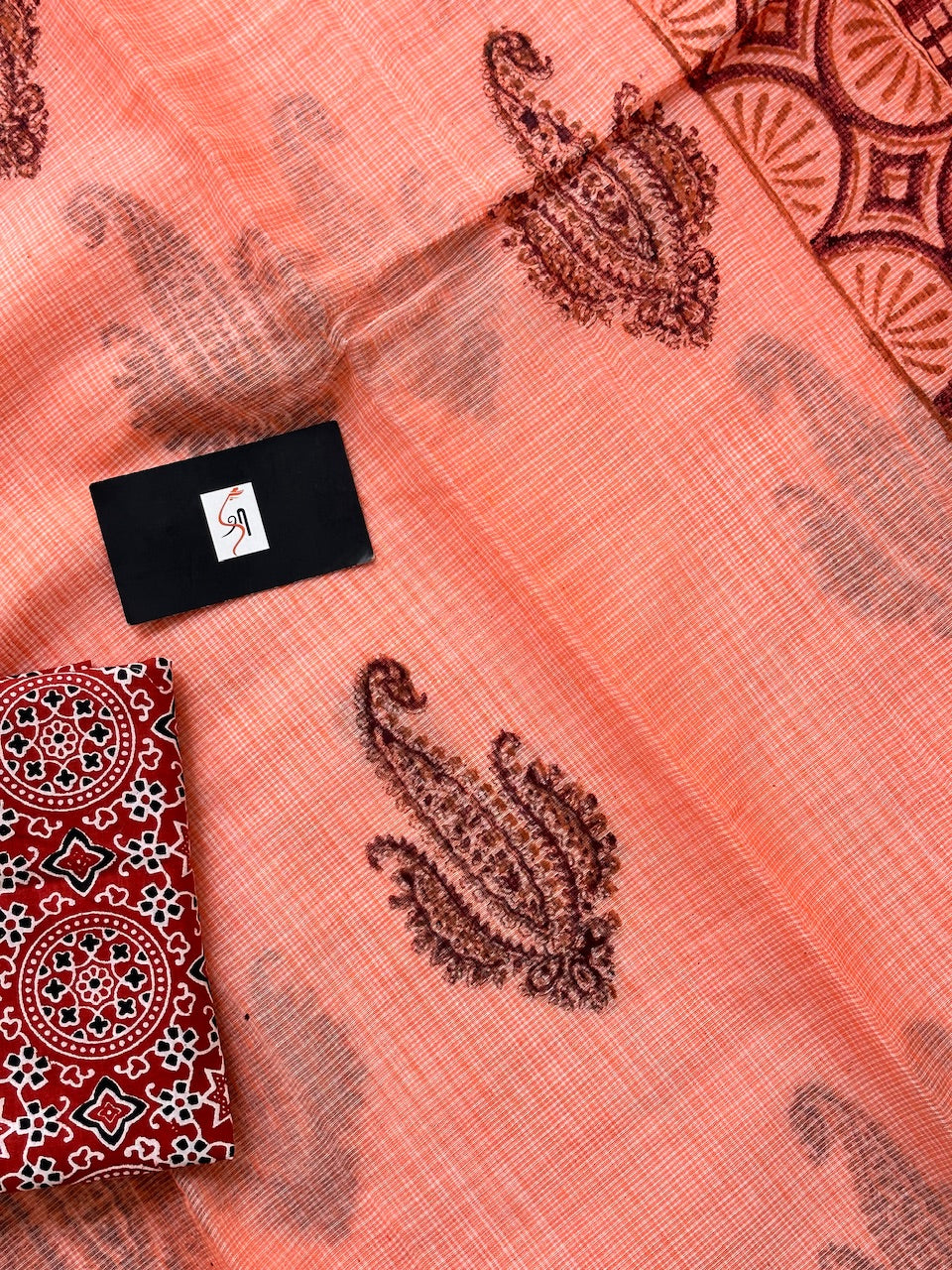 HandBlock Printed Kota Cotton Doria Saree