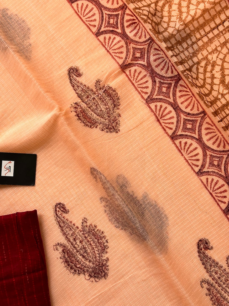 HandBlock Printed Kota Cotton Doria Saree