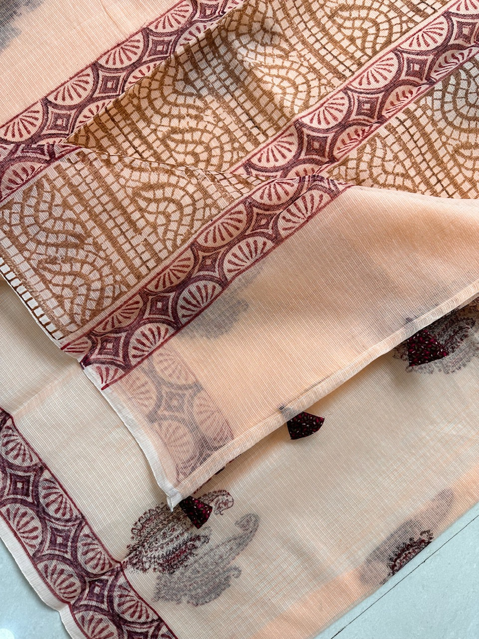 HandBlock Printed Kota Cotton Doria Saree