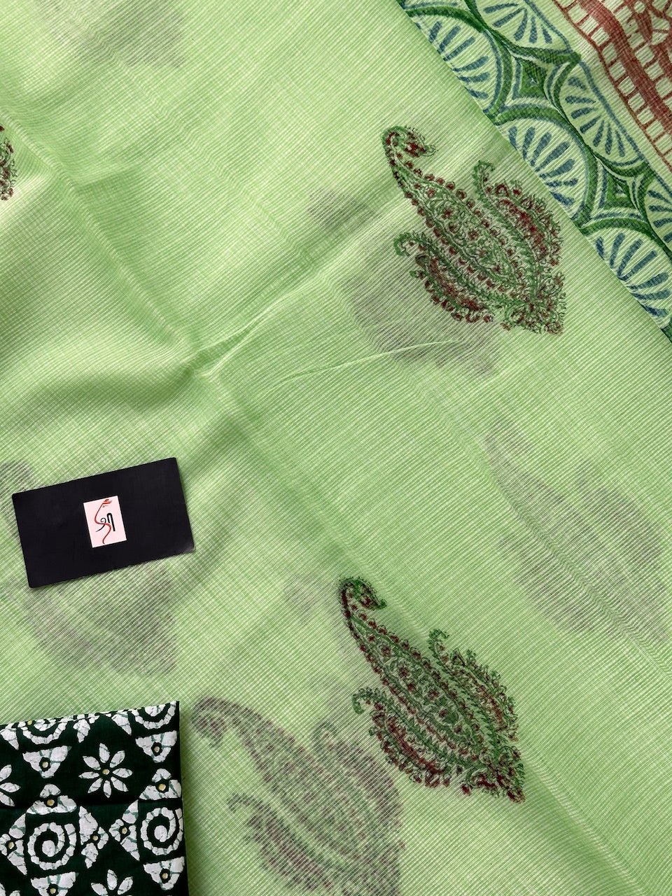 HandBlock Printed Kota Cotton Doria Saree