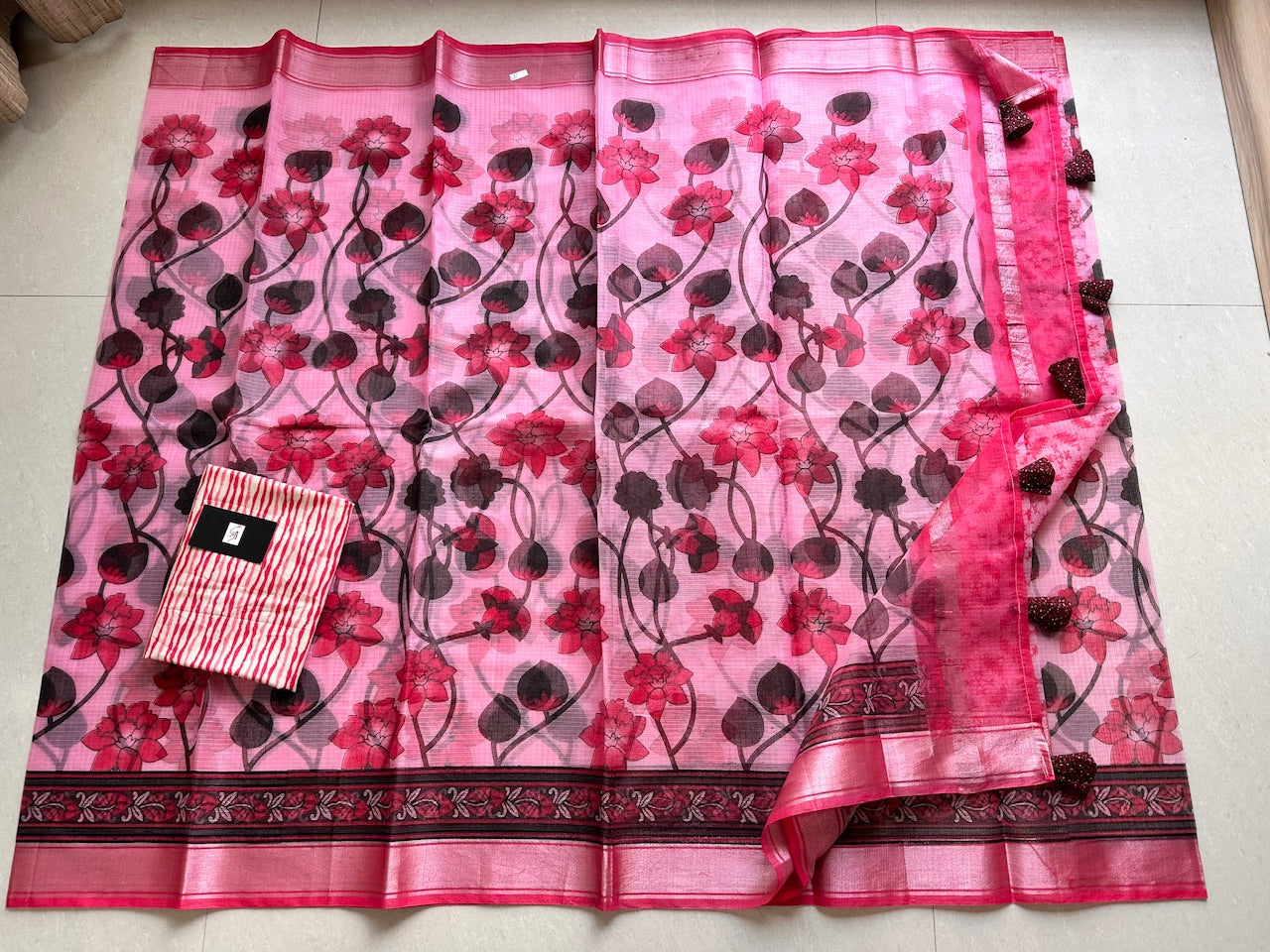 Digital Printed Kota Cotton Doria Saree