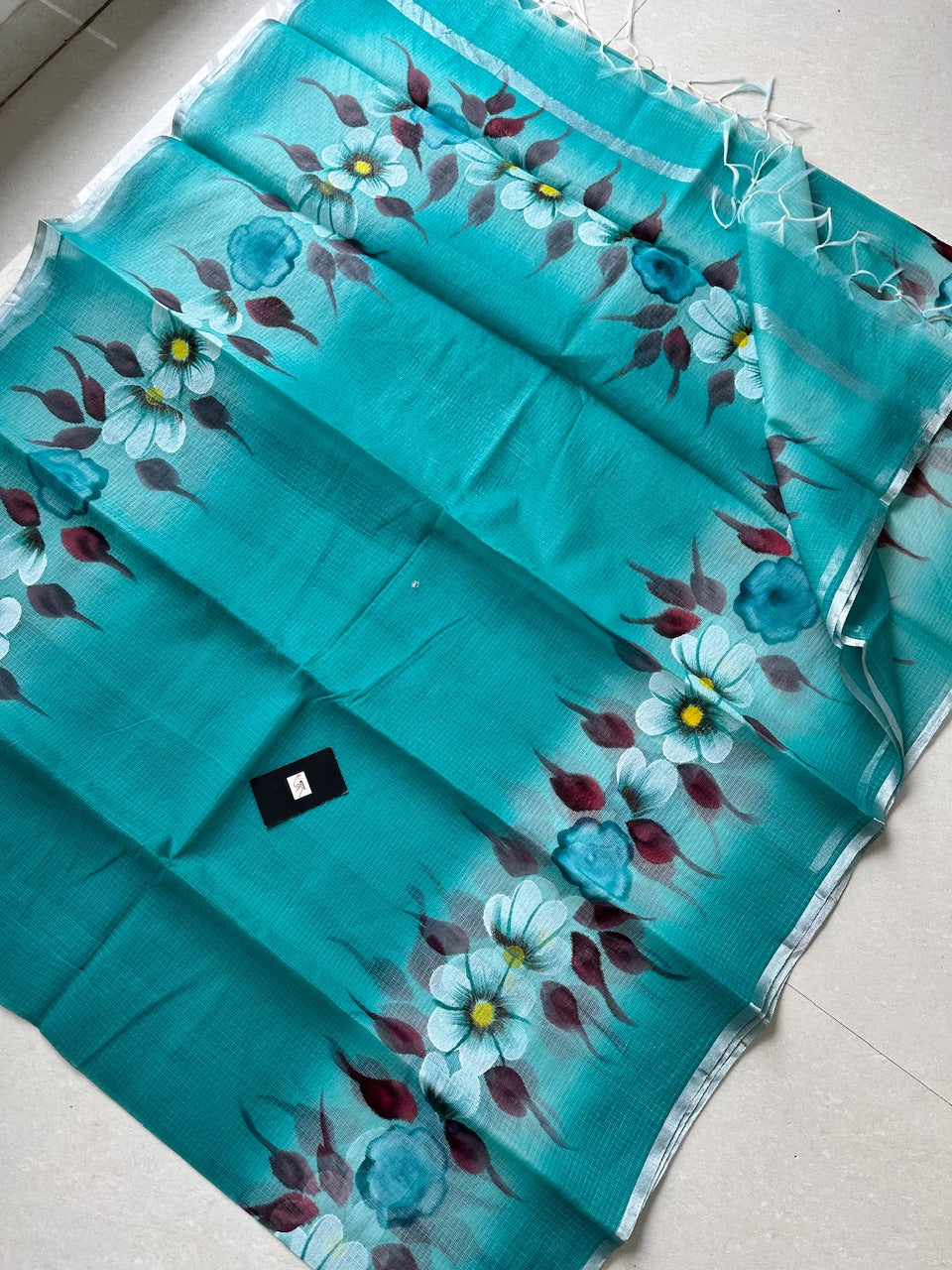 Handpainted Kota Cotton Doria Saree