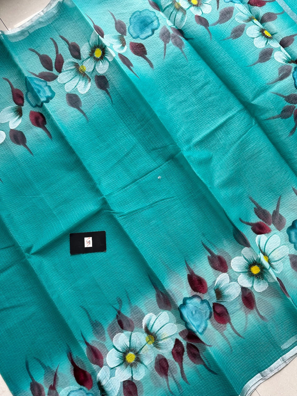 Handpainted Kota Cotton Doria Saree