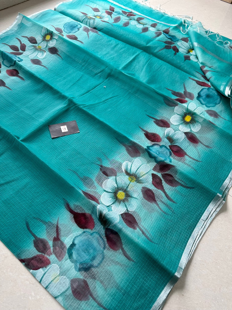 Handpainted Kota Cotton Doria Saree