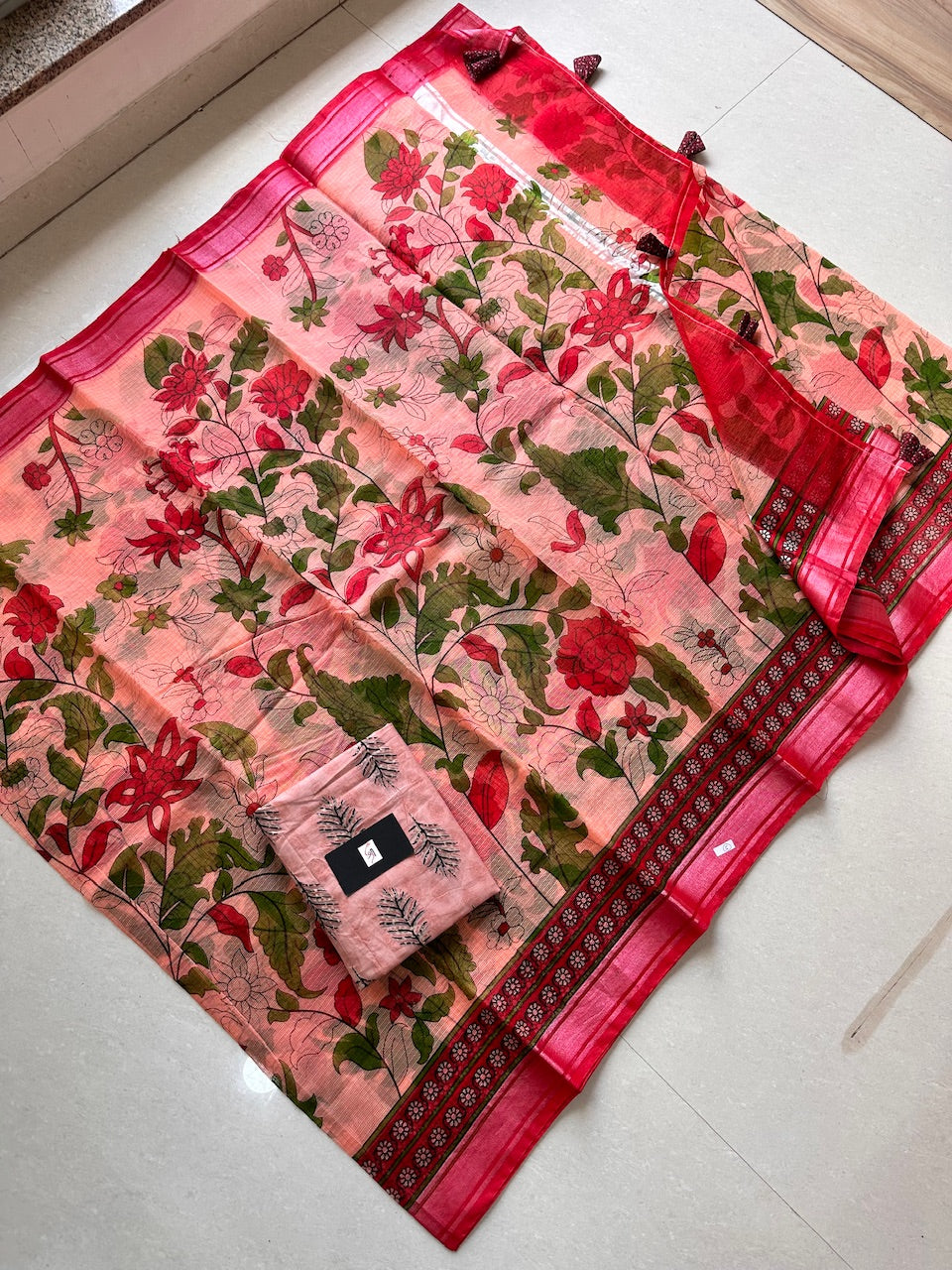 Digital Printed Kota Cotton Doria Saree