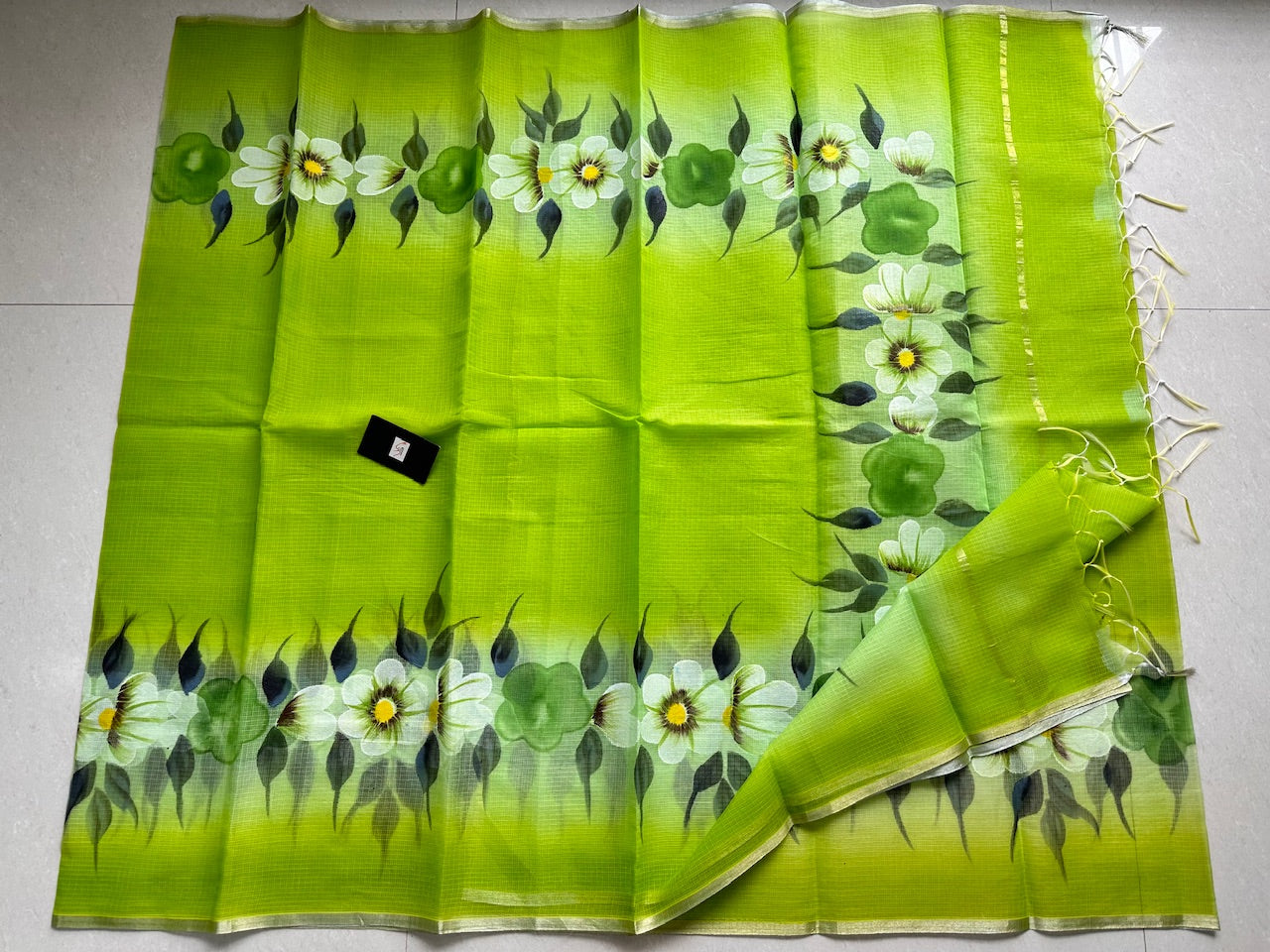 Handpainted Kota Cotton Doria Saree