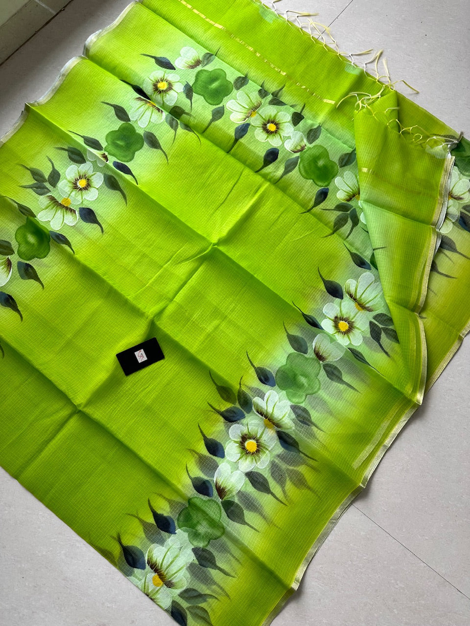 Handpainted Kota Cotton Doria Saree