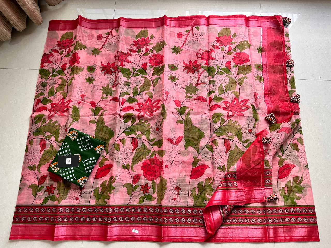 Digital Printed Kota Cotton Doria Saree