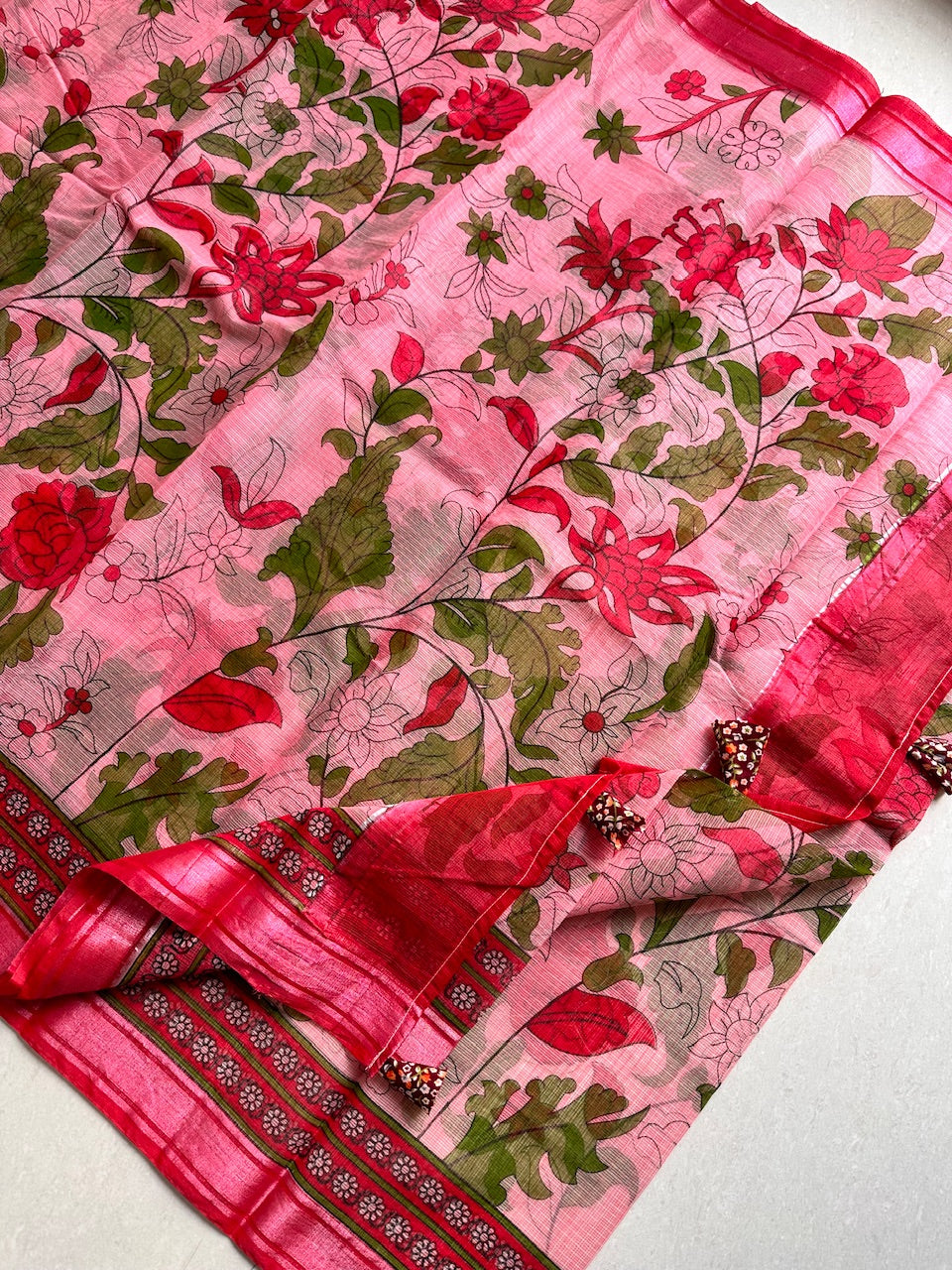 Digital Printed Kota Cotton Doria Saree