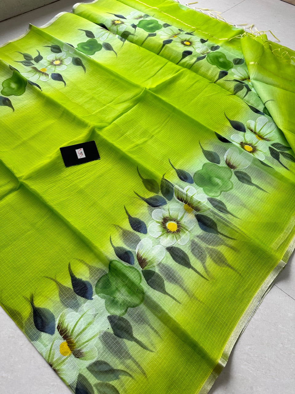 Handpainted Kota Cotton Doria Saree