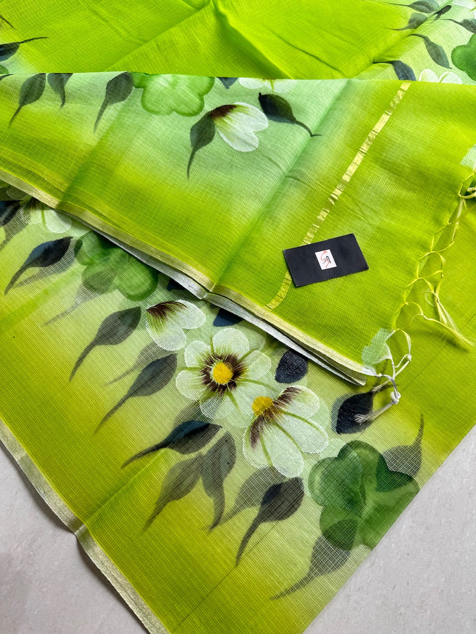 Handpainted Kota Cotton Doria Saree