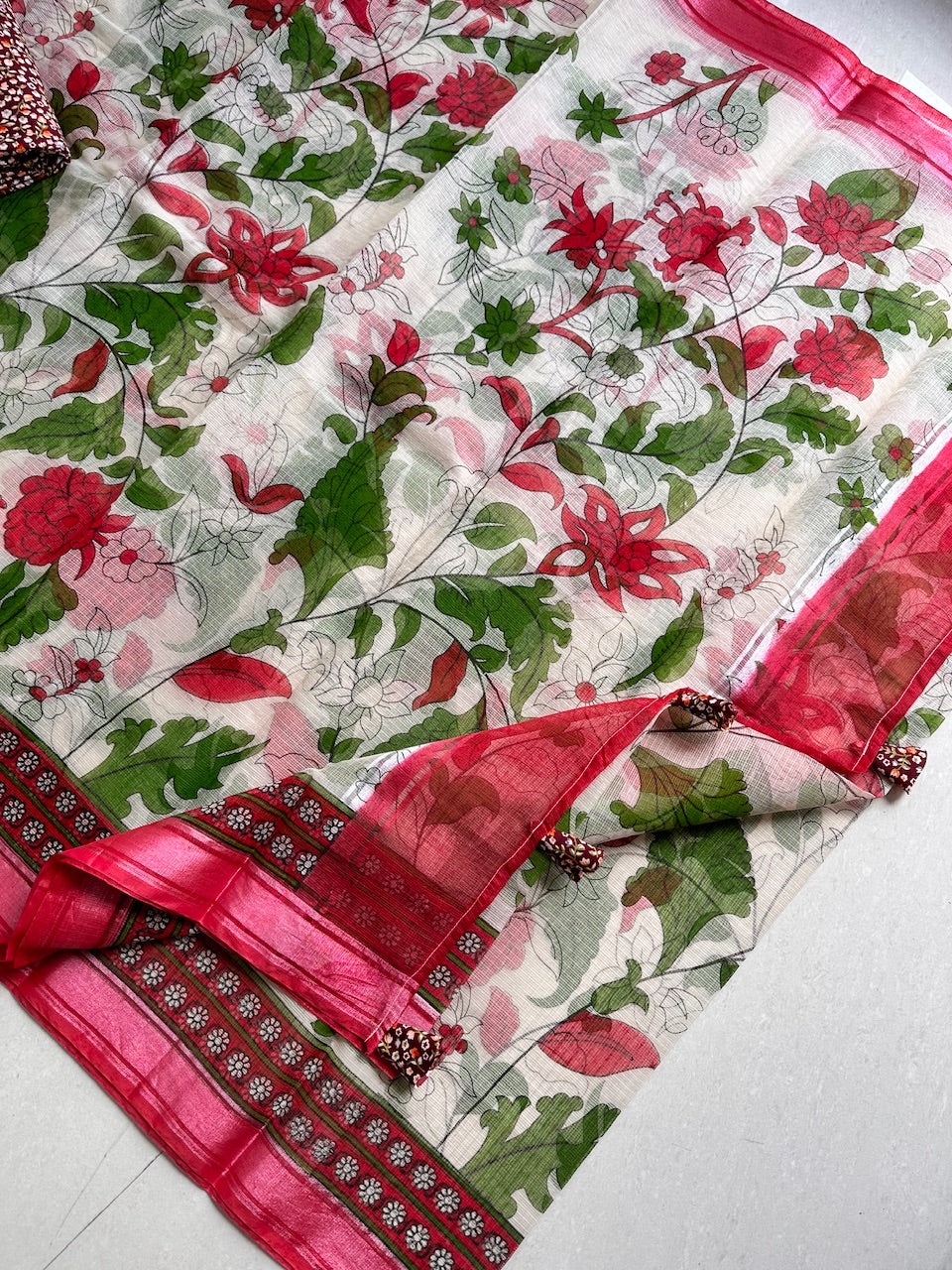 Digital Printed Kota Cotton Doria Saree