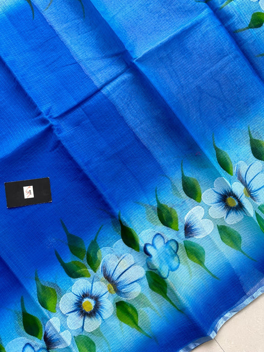 Handpainted Kota Cotton Doria Saree