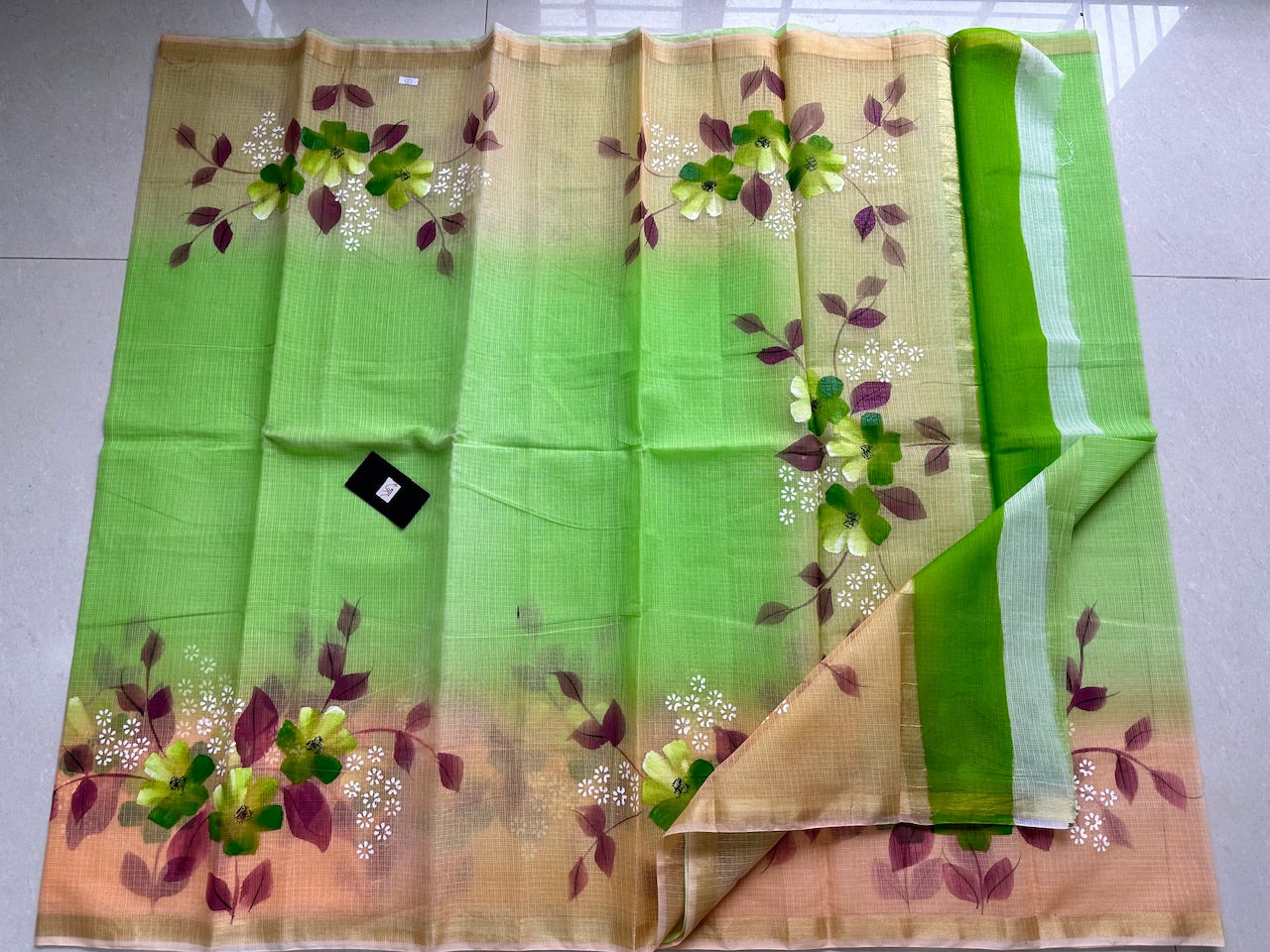 Handpainted Kota Cotton Doria Saree