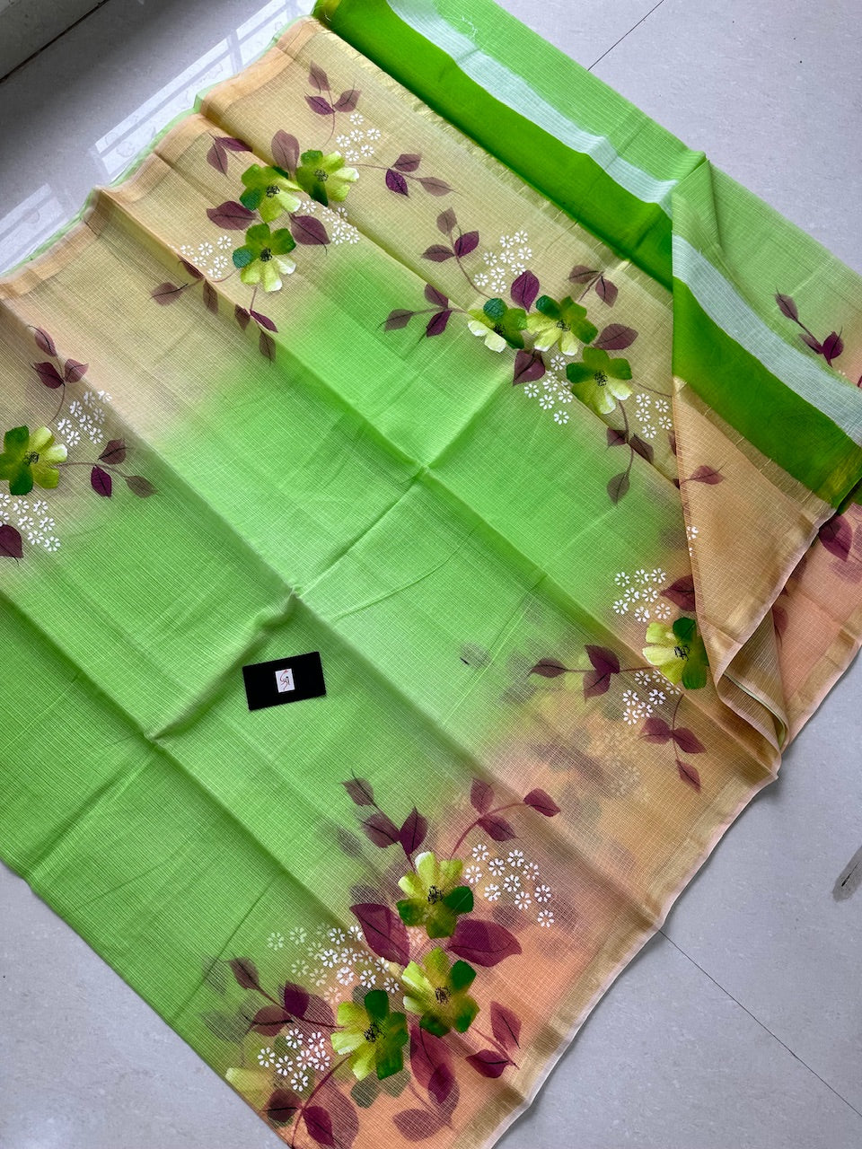 Handpainted Kota Cotton Doria Saree