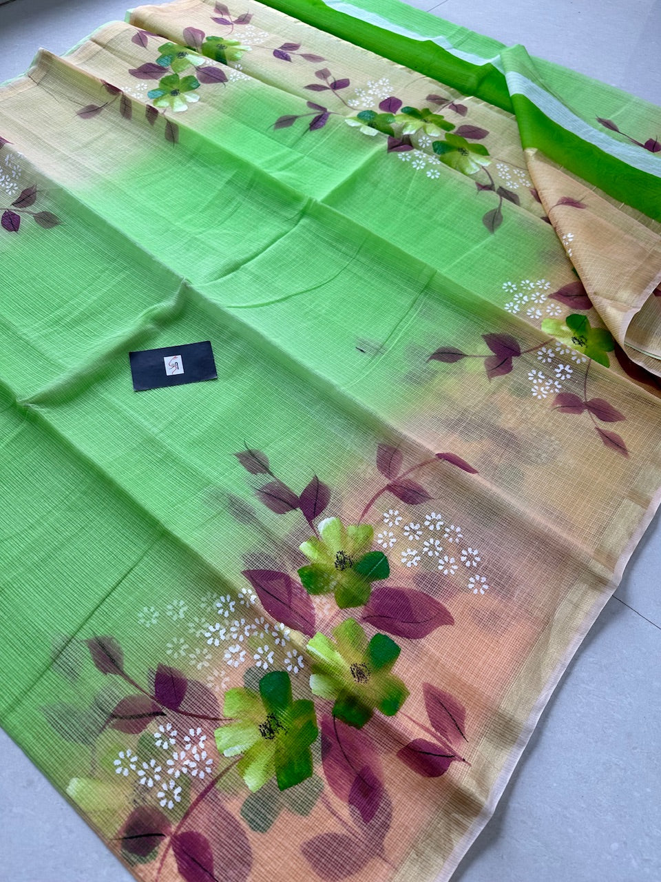 Handpainted Kota Cotton Doria Saree