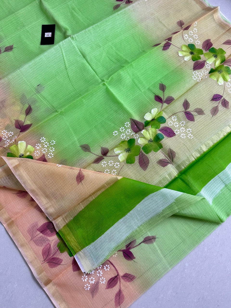 Handpainted Kota Cotton Doria Saree