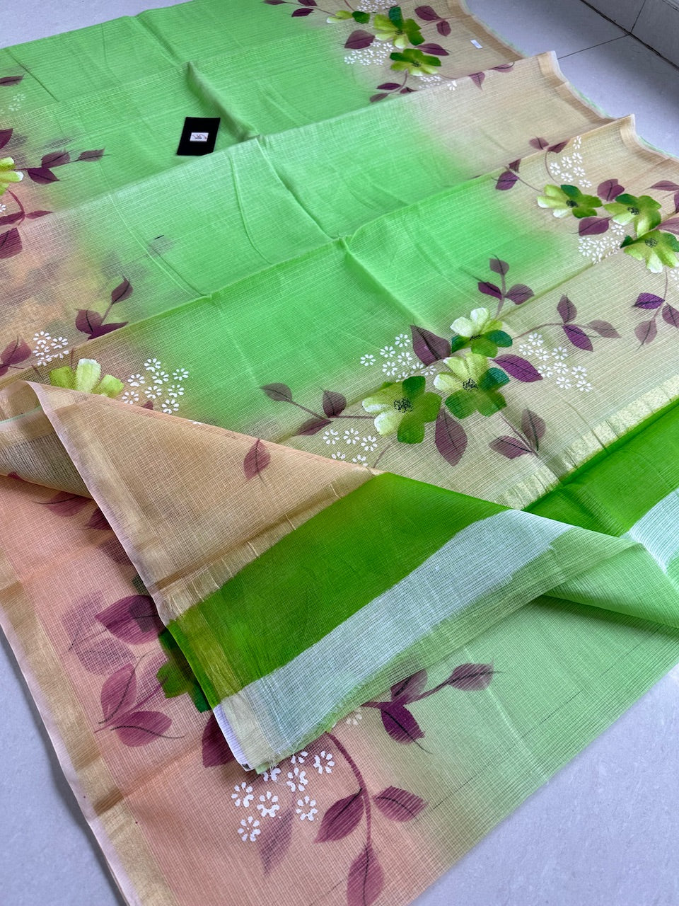 Handpainted Kota Cotton Doria Saree