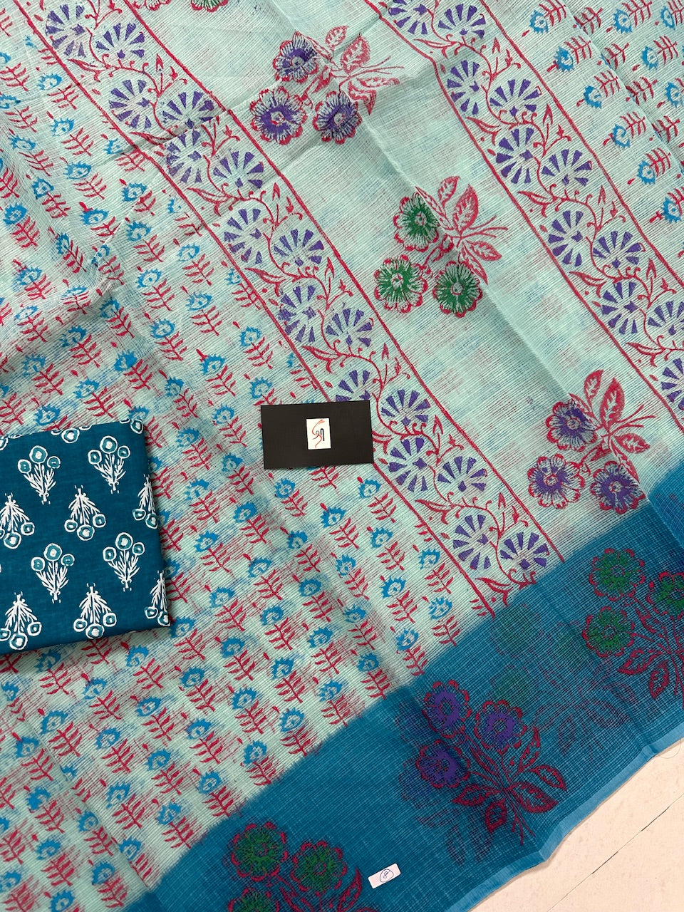 HandBlock Printed Kota Cotton Doria Saree