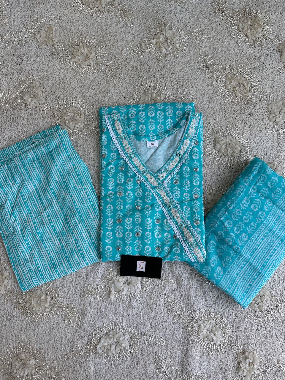 Pure Cotton Kurti N Pant With Dupatta Set