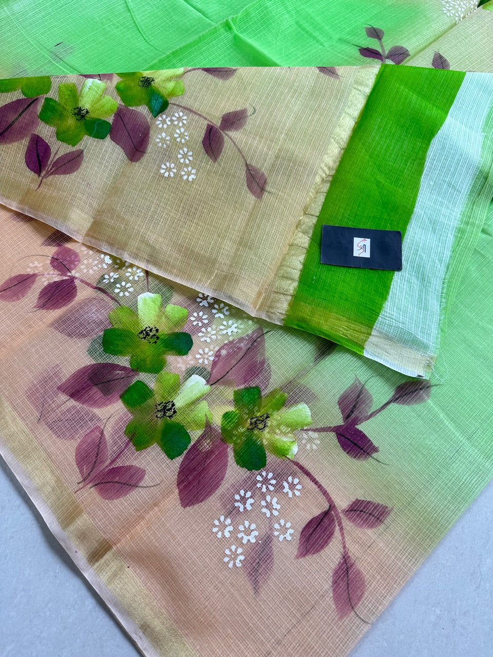 Handpainted Kota Cotton Doria Saree