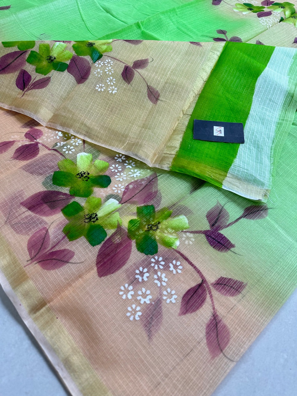 Handpainted Kota Cotton Doria Saree