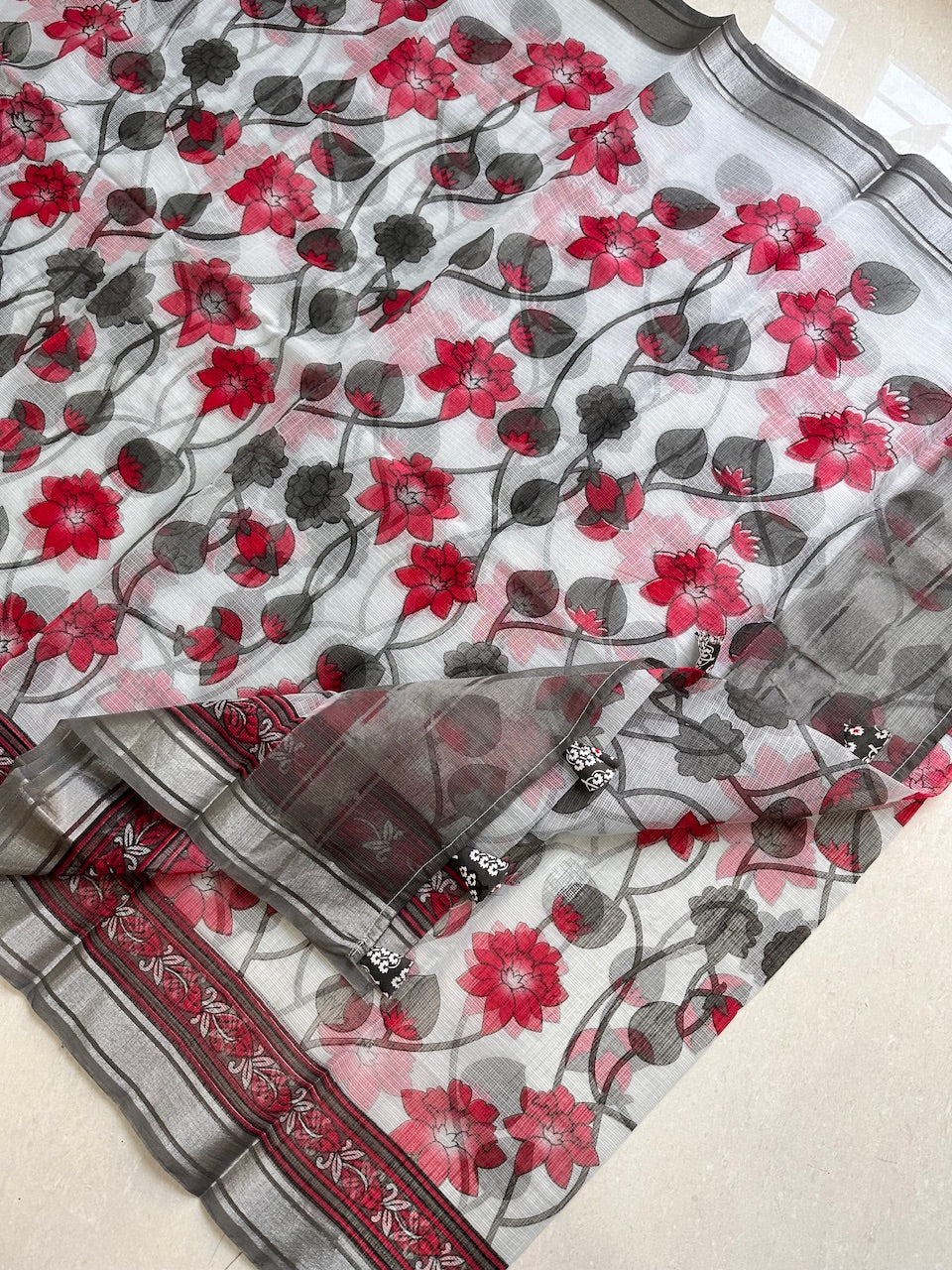 Digital Printed Kota Cotton Doria Saree