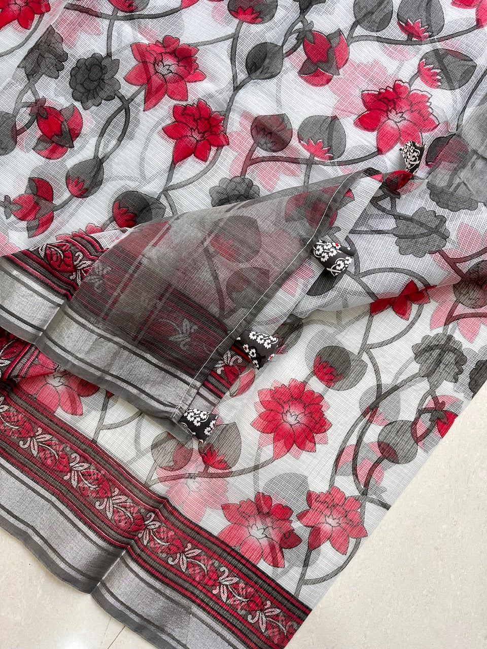 Digital Printed Kota Cotton Doria Saree