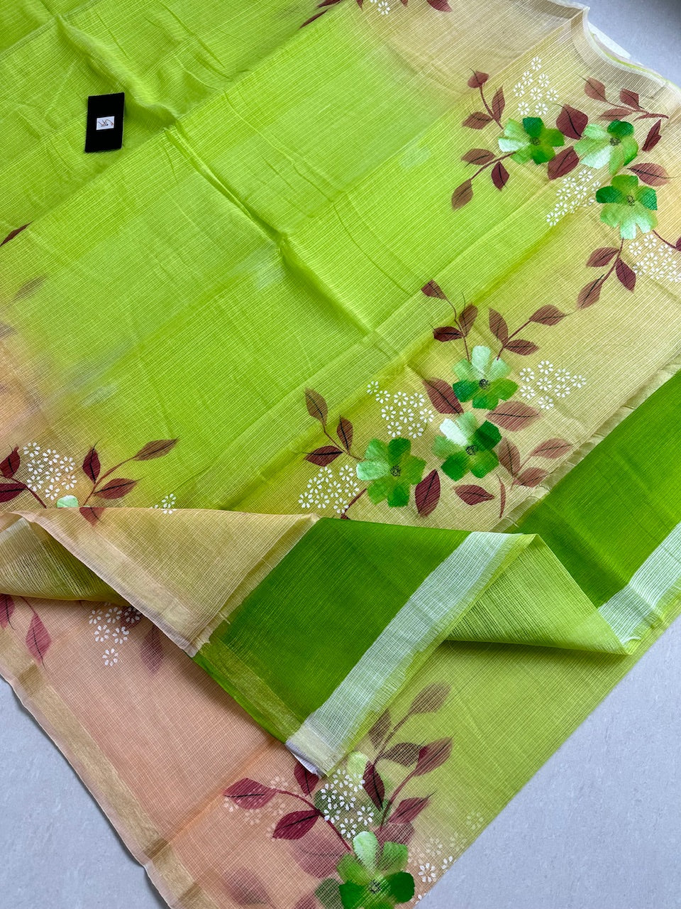 Handpainted Kota Cotton Doria Saree