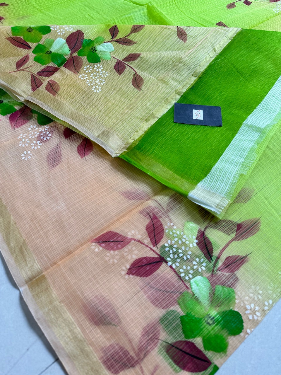 Handpainted Kota Cotton Doria Saree