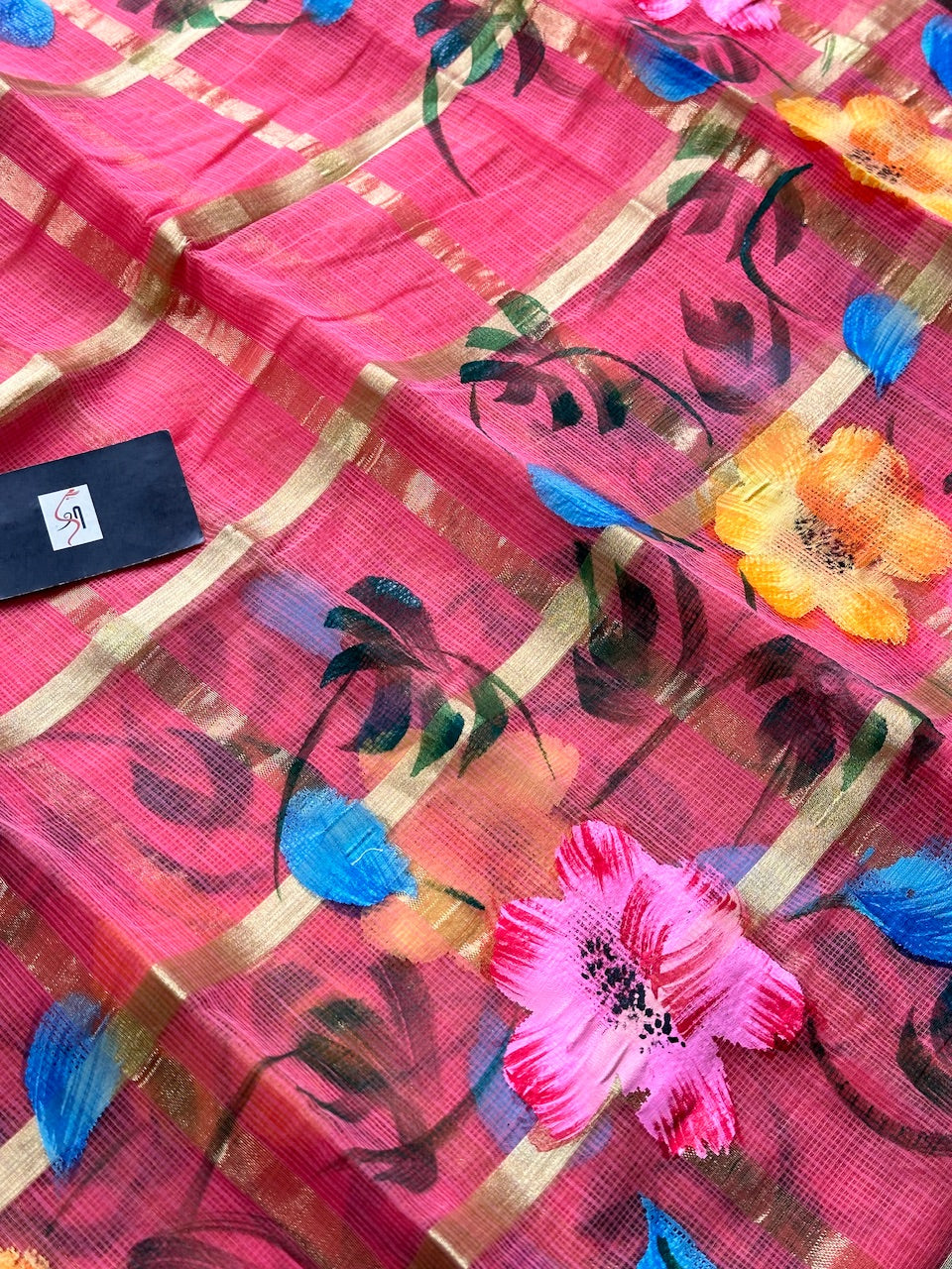 Handpainted Kota Cotton Doria Saree