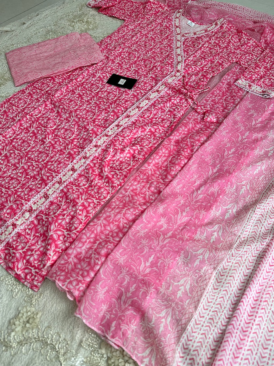 Pure Cotton Kurti n Pant With Dupatta Set