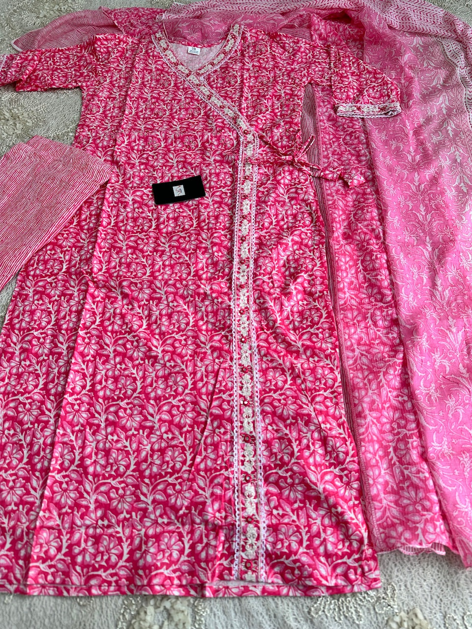 Pure Cotton Kurti n Pant With Dupatta Set