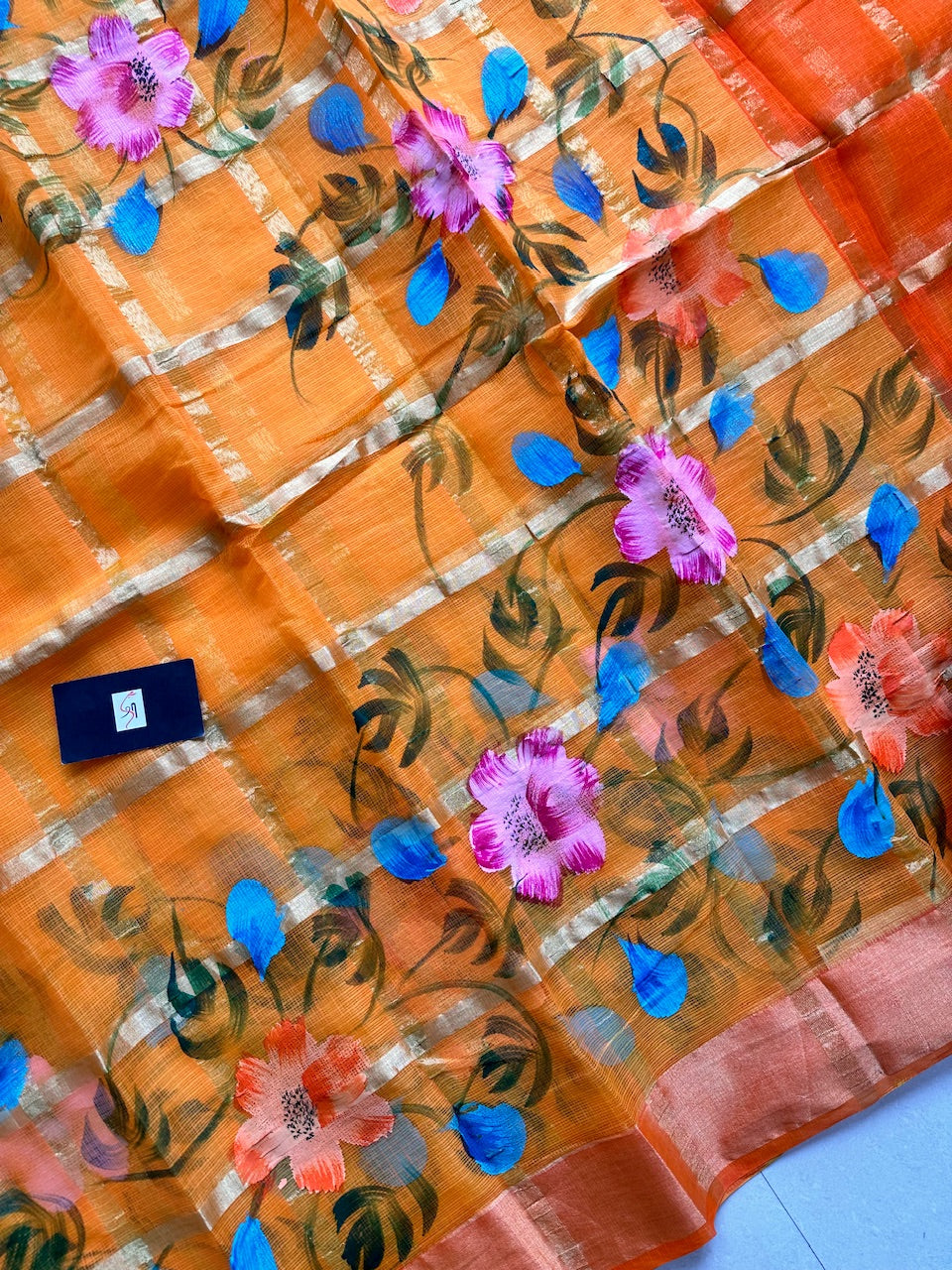 Handpainted Kota Cotton Doria Saree