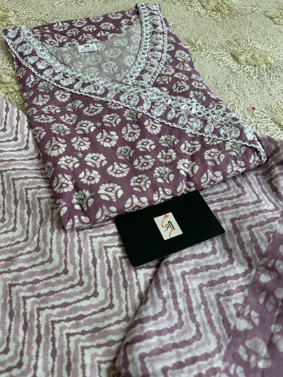 Pure Cotton Kurti N Pant With Dupatta Set