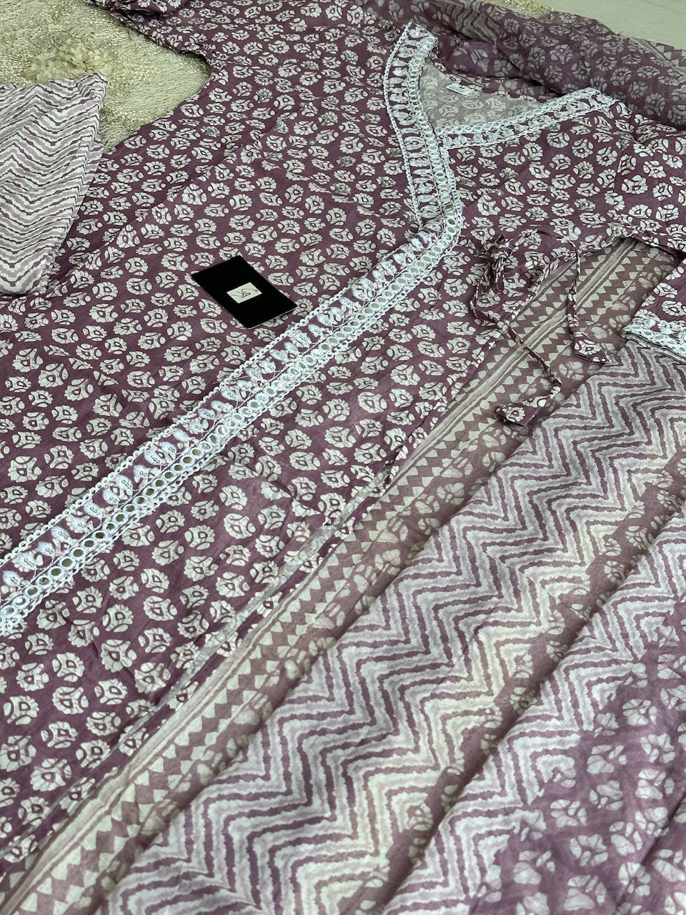 Pure Cotton Kurti N Pant With Dupatta Set